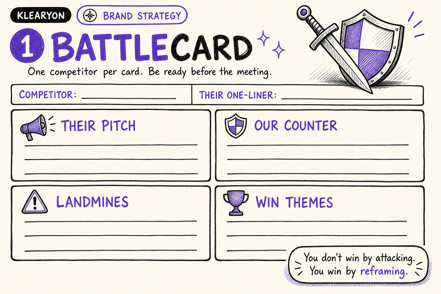 Competitive Battlecard worksheet preview