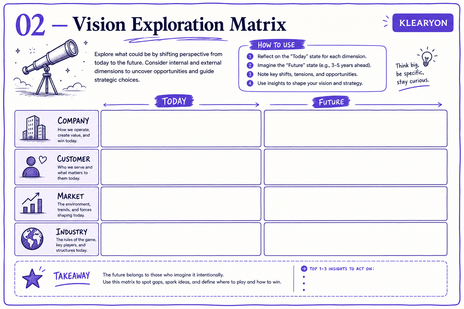 Vision Exploration Matrix worksheet preview