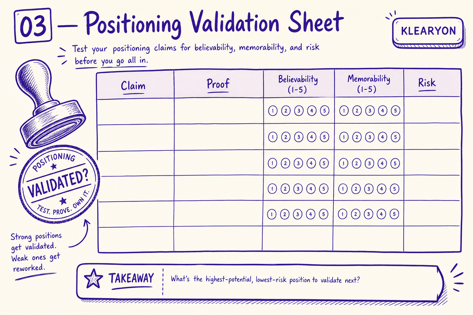 Positioning Validation Sheet worksheet preview