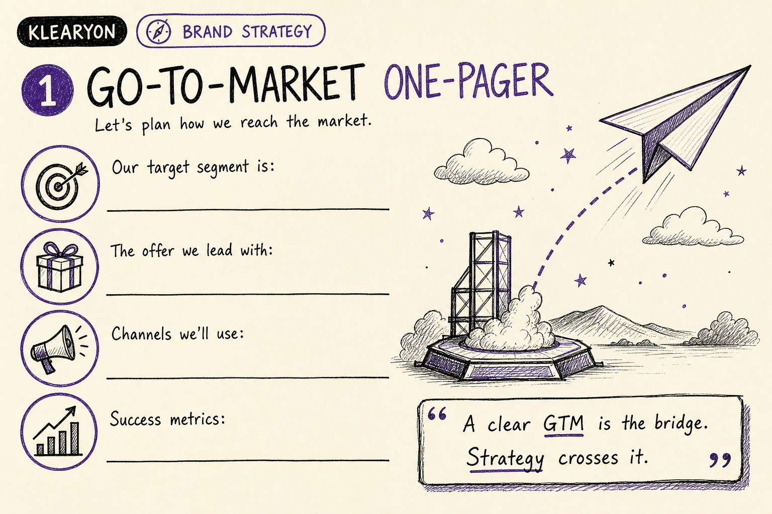 Go-to-Market One-Pager worksheet preview